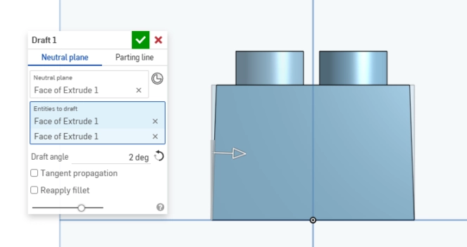 Improved thermoforming model with draft angles